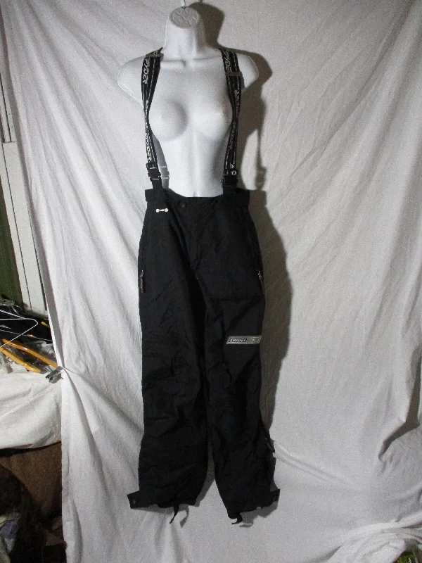 Womens SPYDER Winter Ski Snowboard Snow Pants Overalls BLACK 8 Suspenders