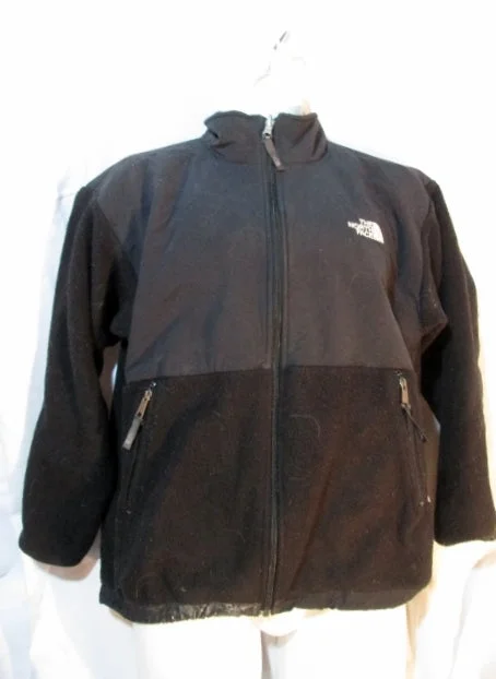 Youth Boys THE NORTH FACE FULL ZIP POLARTEC FLEECE JACKET Coat BLACK XL Girls Junior